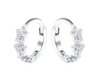 Flower Silver Huggies Earring HO-2680